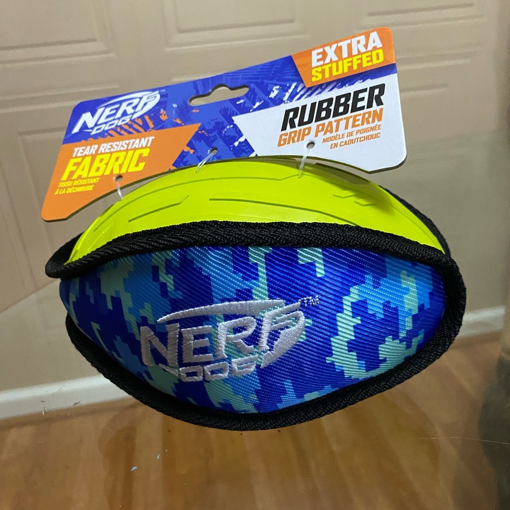 Brand New Nerf Extra Stuffed Tear Resistant Fabric Dog Ball.